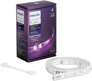 Philips Hue Bluetooth Smart Lightstrip Plus 1m/3ft Extension NO Plug, (Voice Compatible with Amazon Alexa, Apple Homekit and Google Home), White