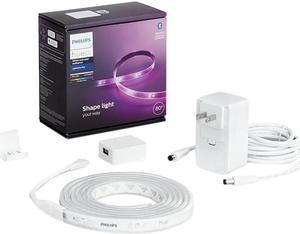 Philips Hue Bluetooth Smart Lightstrip Plus 2m/6ft Base Kit with Plug, (Voice Compatible with Amazon Alexa, Apple Homekit and Google Home), White (555334)