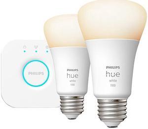 Philips Hue 563254-KIT White and Color Ambiance A19 Bluetooth 75W Smart LED Bulb + Hue Bridge Bundle
