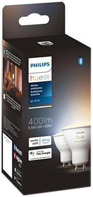 Philips Hue 548792 White Ambiance GU10 2-Pack LED Smart Bulb