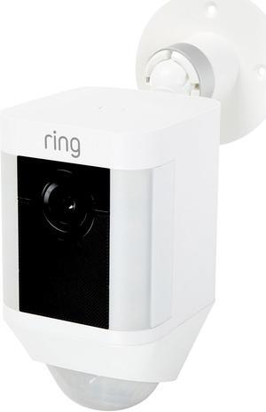 Ring Spotlight Cam Battery HD Security Camera with Built Two-Way Talk and a Siren Alarm, White