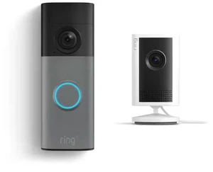 Ring Battery Doorbell Speckled Gray + Indoor Cam Plus - B0GH93D3SL Ring Battery Doorbell Speckled Gray + Indoor Cam Plus - B0GH93D3SL