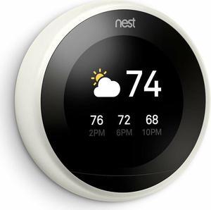 Google Nest Learning Thermostat - Programmable Smart Thermostat for Home - 3rd Generation Nest Thermostat - Compatible with Alexa - White-Renewed
