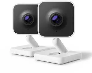 Roku Indoor Camera, 1080p HD video & color night vision, Wired Camera, White, 2-Pack