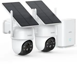 Aosu C9C-2H 3MP Battery-Powered Dual Band Wi-Fi Security Cameras (2-Pack) with Spotlight, 166° Wide-Angle Lens, AI Detection, 2-Way Audio, and 32GB Local Storage