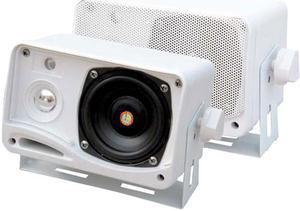 Pyle 3.5" 200 Watt 3-Way Weather Proof Mini Box Speaker System (White)