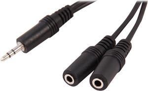 C2G 40426 Value Series One 3.5mm Stereo Male to Two 3.5mm Stereo Female Y-Cable (6 Inches)