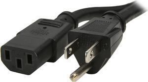 C2G 25545 16 AWG Universal Power Cord (NEMA 5-15P to IEC320C13) TAA Compliant, Black (6 Feet, 1.82 Meters)