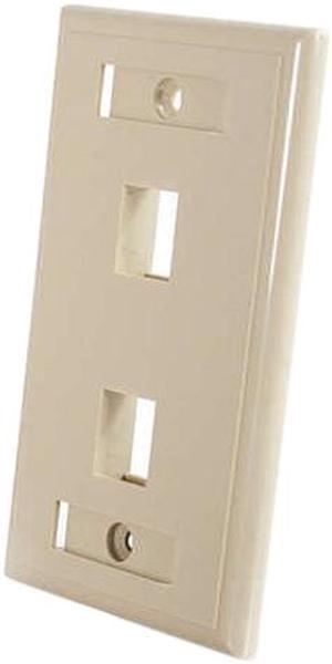 C2G 03711 2-Port Keystone Single Gang Wall Plate, Ivory