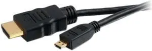 C2G 40313 4K UHD High Speed HDMI to Micro HDMI Cable (60Hz) with Ethernet for 4K Devices, Black (6.6 Feet, 2 Meters)