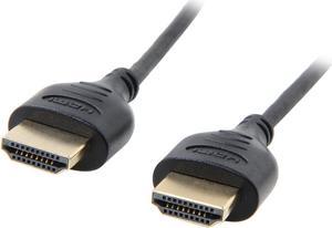 StarTech.com HDMIMM3HSS 3 ft. Black Connector A: 1 - HDMI® (19 pin) Male
Connector B: 1 - HDMI® (19 pin) Male High Speed Slim HDMI Digital Video Cable with Ethernet - M/M Male to Male