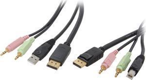 StarTech.com DP4N1USB6 6ft 4-in-1 USB DisplayPort® KVM Switch Cable w/ Audio & Microphone