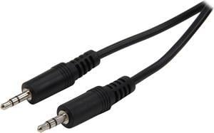 BYTECC SPC-6MM 6 ft. 3.5mm Stereo Speaker Cable - Male To Male, Black Jacket Male to Male