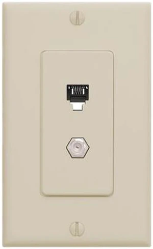 Leviton 40959-I Standard Telephone/Video Wallplate Leviton 40959-I Standard Telephone/Video Wallplate
