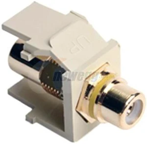Leviton 40830-BIY QuickPort RCA Jack Connector, Yellow Stripe Leviton 40830-BIY QuickPort RCA Jack Connector, Yellow Stripe
