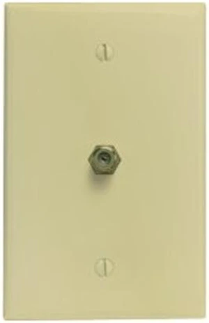 Leviton 40981-I Standard Video Wall Jack, F connector Leviton 40981-I Standard Video Wall Jack, F connector