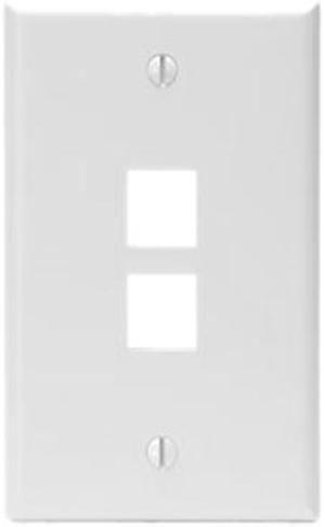 Leviton 41080-2WP QuickPort Wallplate, single gang, 2-port