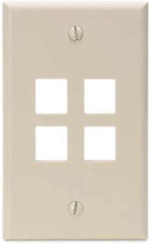 Leviton 41080-4IP QuickPort Wallplate, single gang, 4-port Leviton 41080-4IP QuickPort Wallplate, single gang, 4-port