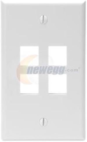 Leviton 41080-4WP QuickPort Wallplate, single gang, 4-port