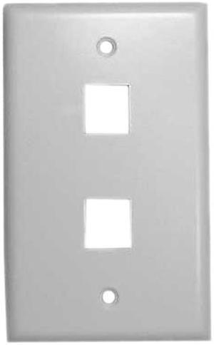 Vanco 820102 2 Ports White Multi-Media Keystone Wall Plates