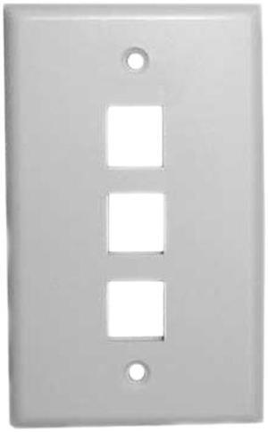 Vanco 820103 3 Ports White Multi-Media Keystone Wall Plates
