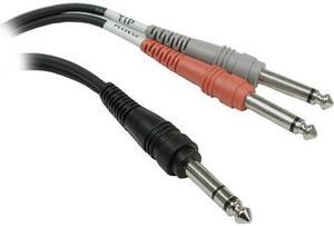 Hosa Model STP-203 3 m 1/4 in TRS to Dual 1/4 in TS Male to Male