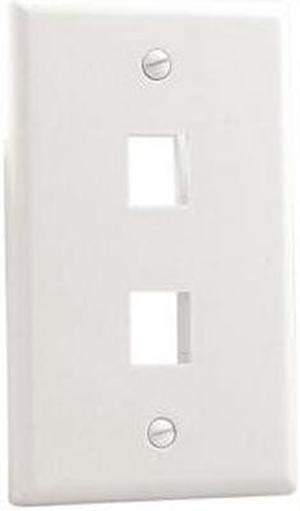 Steren 310-202WH Standard Keystone 2-Port Wall Plate, White
