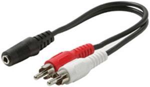 STEREN 255-036 6" One 3.5mm to Two RCA Y-Cable Audio Adapter Male to Female