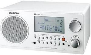 Sangean White Digital AM/FM Wooden Cabinet Table-Top Radio WR-2 White