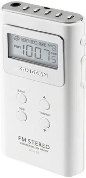 Sangean AM/FM Stereo Pocket Radio DT-120 WHITE