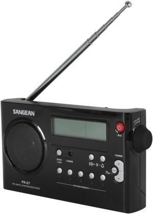 Sangean Portable Rechargeable Radio PR-D7 Black