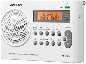 Sangean AM / FM Weather Alert Rechargeable Compact Radio PR-D9W
