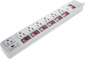 Tripp Lite 7-Outlet Surge Protector Power Strip, 6 Feet Cord, 1080 Joules, Individually-Controlled Outlets (TLP76MSG)