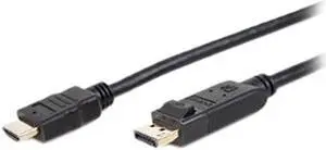Comprehensive DISP-HD-15ST 15 ft. Black Connector Type 1: HDMI Male  Connector Type 2: DisplayPort Latching Male DisplayPort to HDMI Cable Male to Male