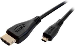 Comprehensive HD-AD6EST 6 ft. Black Connector Type 1: HDMI Male  Connector Type 2: HDMI Micro D Male HDMI® Type A to Micro D Cable Male to Male