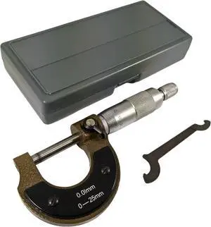 0-25mm Metric Utility Micrometer with Storage Case, 0.01mm Accuracy