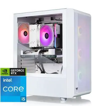 Thermaltake LCGS Quartz i460 Gaming Desktop (Intel Core i5-14400F, ToughRam 16GB DDR5 5600MT/s RGB Memory, NVIDIA GeForce RTX 4060, 1TB NVMe M.2, Wifi, Windows 11) S2QT-B76H-460-LCS