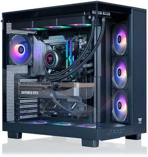 Thermaltake LCGS View 9080-380XL Gaming Desktop (AMD Ryzen 9 9900X3D, ToughRam 32GB DDR5 6000MT/s RGB Memory, NVIDIA GeForce RTX 5080, 2TB NVMe M.2, Wifi, Windows 11) VXLB-X870-580-LCS