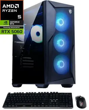 MSI Codex Z2 B8NVL-694US Gaming Desktop PC, AMD Ryzen 5 8400F 6-Core, GeForce RTX 5060 8GB GDDR7, 16GB DDR5, 1TB NVMe Gen4 SSD, Wi-Fi 6E, Windows 11 Home MSI Codex Z2 B8NVL-694US Gaming Desktop PC, AMD Ryzen 5 8400F 6-Core, GeForce RTX 5060 8GB GDDR7, 16GB DDR5, 1TB NVMe Gen4 SSD, Wi-Fi 6E, Windows 11 Home