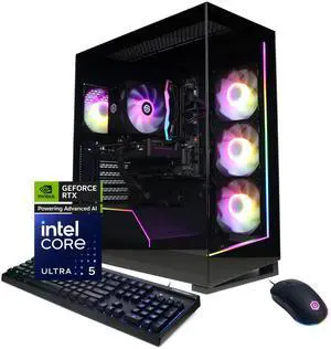 CyberPowerPC Gamer Xtreme GXL70590 - Intel Core Ultra 5 225F 3.3GHz CPU, 16GB DDR5, NVIDIA GeForce RTX 5060 Ti 8GB, 2TB PCIe 4.0 NVMe SSD & Win 11 Home