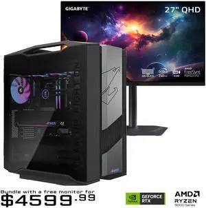 GIGABYTE AORUS Gaming Desktop PC, AMD Ryzen 7 9800X3D, AORUS RTX 5090, 64GB DDR5 RAM, 2TB Gen5 NVMe SSD, Windows 11 Home, AORUS SUPREME 5 AS5A7N9-5000