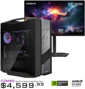 GIGABYTE AORUS Gaming Desktop PC, AMD Ryzen 7 9800X3D, AORUS RTX 5090, 64GB DDR5 RAM, 2TB Gen5 NVMe SSD, Windows 11 Home, AORUS SUPREME 5 AS5A7N9-5000