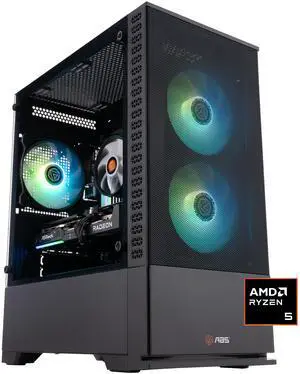 ABS Cyclone Ruby Gaming PC - Windows 11 - AMD Ryzen 5 9600X - Radeon RX 9060 XT - AI-Powered Performance - 32GB DDR5 6400MHz - 1TB M.2 NVMe SSD - CR9600X9060XT16GB2