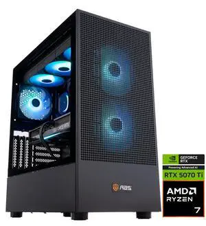 ABS Aeolian Ruby Gaming PC - Windows 11 - AMD Ryzen 7 7800X3D - GeForce RTX 5070 Ti -  DLSS 4 - AI-Powered Performance - 32GB DDR5 6000 - 2TB M.2 NVMe SSD - AR7800X3D5070TI3