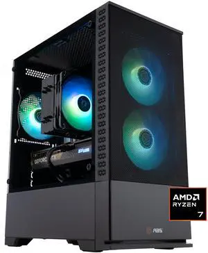 ABS Cyclone Aqua Gaming PC - Windows 11 - AMD Ryzen 7 7800X3D - GeForce RTX 5070 - DLSS 4 - AI-Powered Performance - 32GB DDR5 6400MHz - 1TB M.2 NVMe SSD - CA7800X3D5070