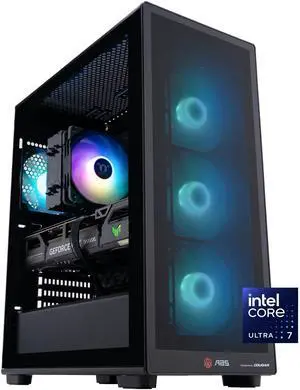 ABS Stratos Aqua II Gaming PC - Windows 11 - Intel Core Ultra 7 265KF - GeForce RTX 5070 - DLSS 4 - AI-Powered Performance - 32GB DDR5 6400 - 2TB M.2 NVMe SSD - SA265KF50702