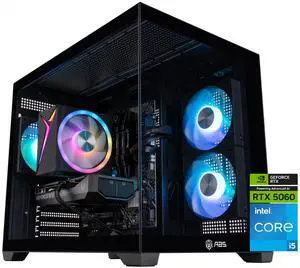 ABS Flux II Aqua Gaming PC - Windows 11 - Intel Core i5-14400F - GeForce RTX 5060 - DLSS 4 - AI-Powered Performance - 32GB DDR4 3200MHz - 1TB M.2 NVMe SSD - FIIA14400F5060 ABS Flux II Aqua Gaming PC - Windows 11 - Intel Core i5-14400F - GeForce RTX 5060 - DLSS 4 - AI-Powered Performance - 32GB DDR4 3200MHz - 1TB M.2 NVMe SSD - FIIA14400F5060