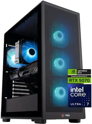 ABS Stratos Aqua Gaming PC - Windows 11 - Intel Core Ultra 7 265KF - GeForce RTX 5070 - DLSS 4 - AI-Powered Performance - 32GB DDR5 6400MHz - 2TB M.2 NVMe SSD - SA265KF50703 ABS Stratos Aqua Gaming PC - Windows 11 - Intel Core Ultra 7 265KF - GeForce RTX 5070 - DLSS 4 - AI-Powered Performance - 32GB DDR5 6400MHz - 2TB M.2 NVMe SSD - SA265KF50703
