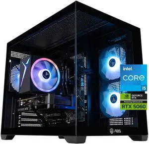 ABS Flux II Aqua Gaming PC Powered by Asus - Windows 11 - Intel Core i5-14400F - RTX 5060 8GB - DLSS 4 - AI-Powered Performance - 32GB DDR4 3200 - 1TB M.2 NVMe SSD - FIIA14400F50602