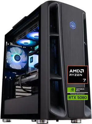 ABS Kaze II Ruby Gaming PC - Windows 11 - AMD Ryzen 7 9800X3D - GeForce RTX 5080 - DLSS 4 - AI-Powered Performance - 32GB DDR5 6400 - 2TB M.2 NVMe SSD - KIIR9800X3D5080